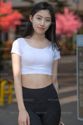 【红石街拍作品】黑色瑜伽裤女孩