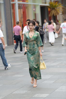 街拍韵味古风裙小娘子