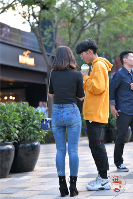 编码0409蓝色紧牛翘臀美腿短靴