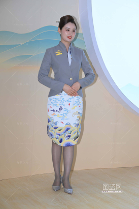 海航气质灰丝制服空姐